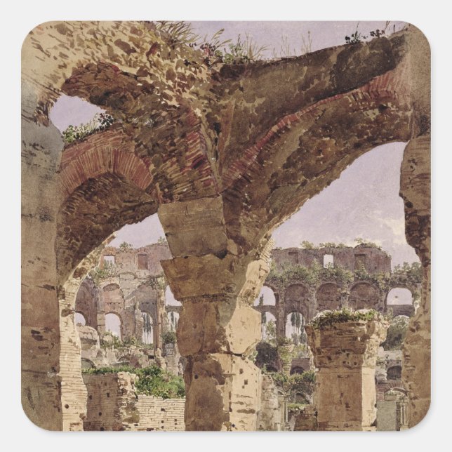Sticker Carré Le Colisée, Rome, 1835 (Devant)