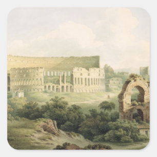 Sticker Carré Le Colosseum, Rome, 1802