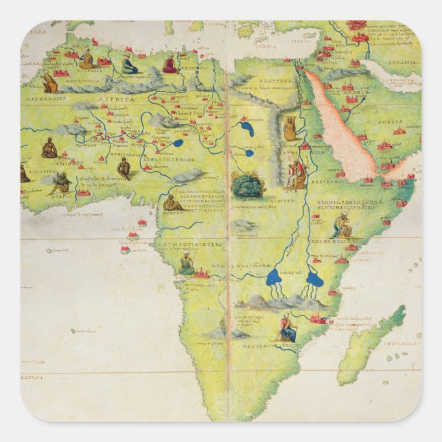 Sticker Carré Le continent africain (Devant)