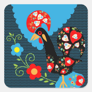 Sticker Carré Le coq portugais