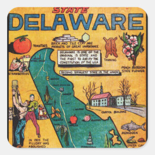 Sticker Carré Le Delaware, État du Diamant