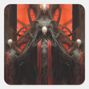 Sticker Carré Le démon crée l'horreur de l'Imaginaire sombre