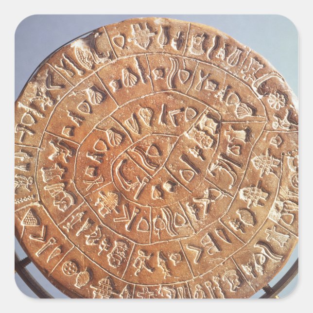 Sticker Carré Le disque Phaistos, avec une signification inconnu (Devant)