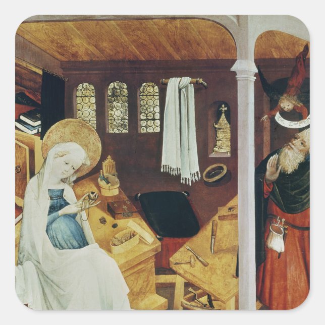 Sticker Carré Le doute de saint Joseph, c.1410-20 (Devant)