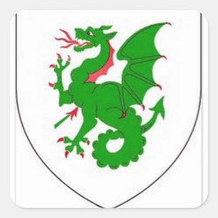 STICKER CARRÉ LE DRAGON NATIONAL VERT POLONAIS