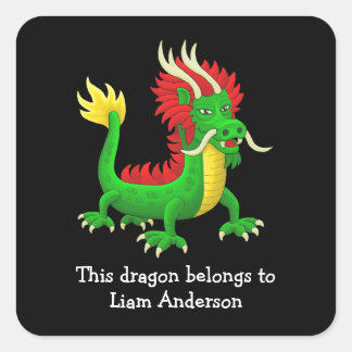 Sticker Carré Le Dragon Vert Appartient À