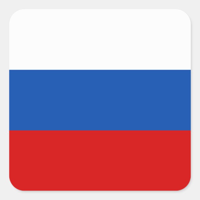 Sticker Carré Le drapeau de la Russie (Devant)