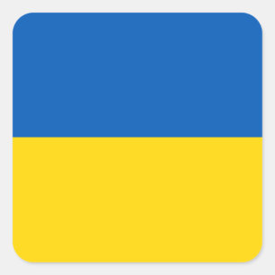 Sticker Carré Le drapeau de l'Ukraine