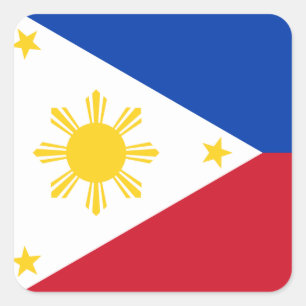 Sticker Carré Le drapeau philippin