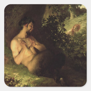 Sticker Carré Le faune et nymphe, 1868