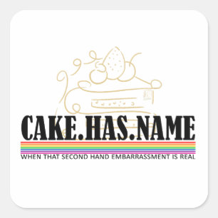 Sticker Carré Le gâteau porte le nom 1 - AC