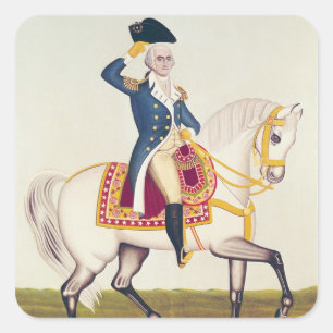 Sticker Carré Le Général Washington sur un chargeur blanc,