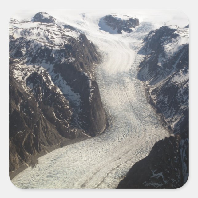 Sticker Carré Le glacier Sondrestom au Groenland (Devant)