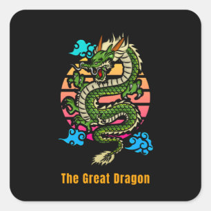 Sticker Carré Le grand dragon