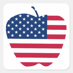 Sticker Carré Le grand drapeau NYC d'Apple Amérique