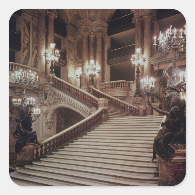 Sticker Carré Le Grand Escalier de l'Opéra-Garnier (Devant)