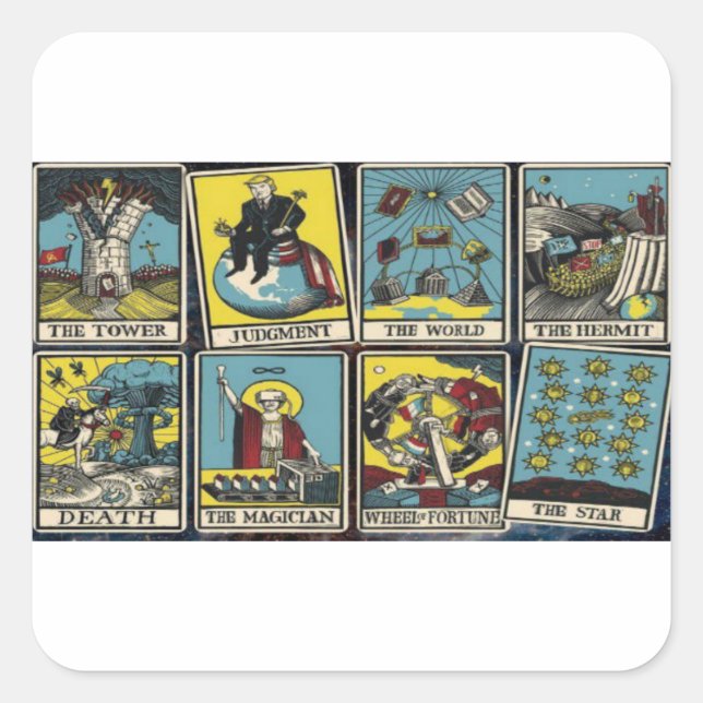 STICKER CARRÉ LE JEU DE CARTE ILLUMINATI (Devant)