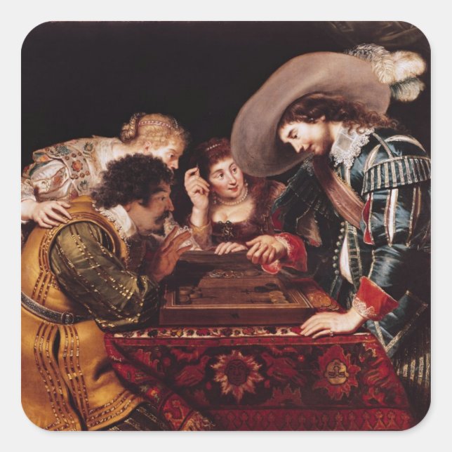 Sticker Carré Le jeu du jacquet (Devant)