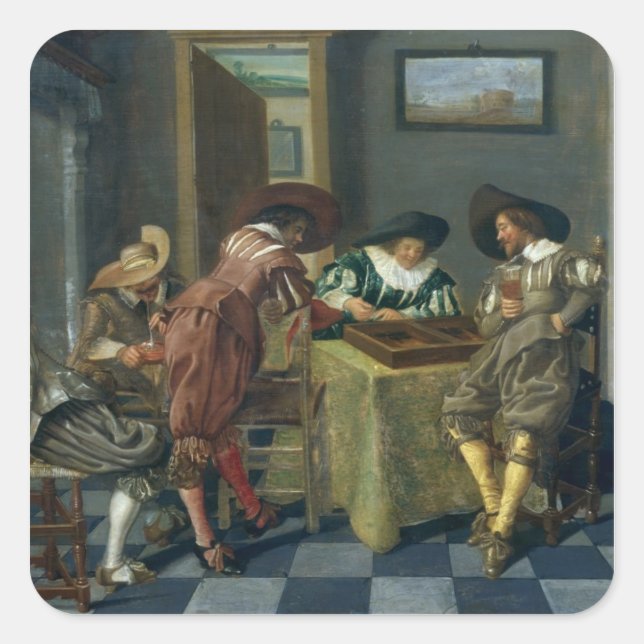 Sticker Carré Le jeu du jacquet (Devant)