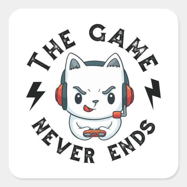 Sticker Carré Le Jeu ne se termine jamais (Devant)