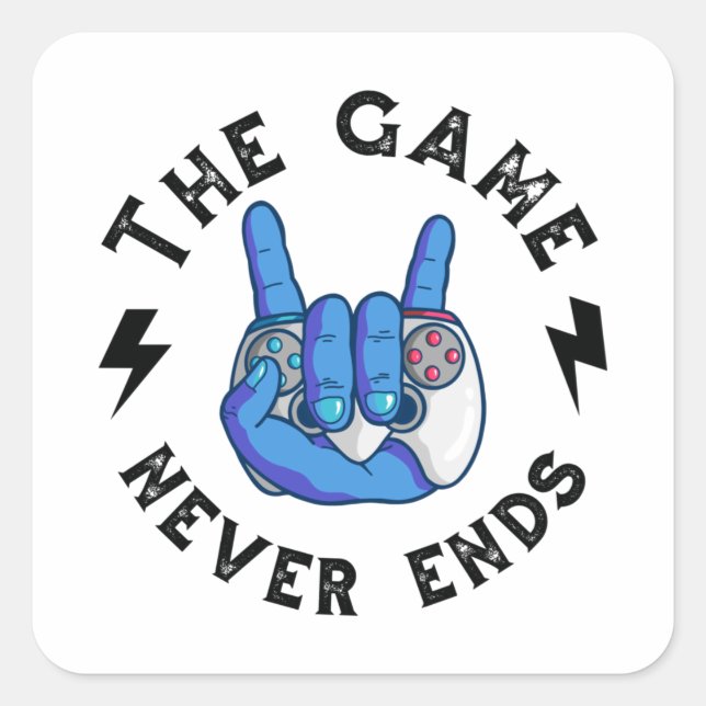 Sticker Carré Le Jeu ne se termine jamais (Devant)