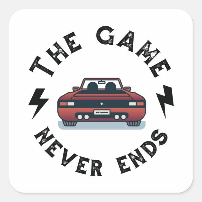 Sticker Carré Le Jeu ne se termine jamais (Devant)