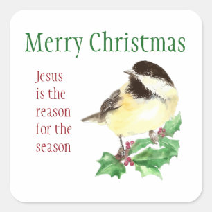 Sticker Carré Le Joyeux Noël Jésus est la raison de la saison
