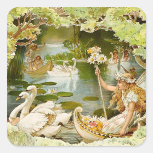 Sticker Carré « Le lac des fées » par E S Hardy