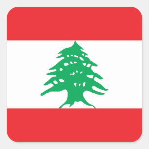 Sticker Carré Le Liban/drapeau libanais