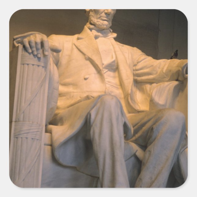 Sticker Carré Le Lincoln Memorial à Washington DC. (Devant)