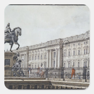 Sticker Carré Le long pont avec un monument aristocratique