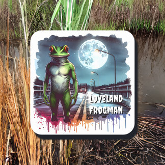 Sticker Carré Le Loveland Frogman | Ohio Cryptid