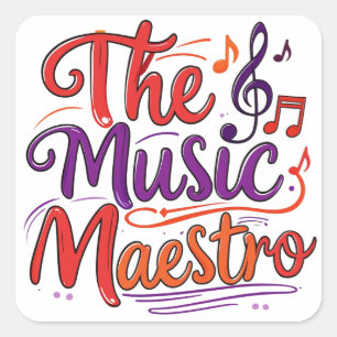 Sticker Carré Le maestro de musique