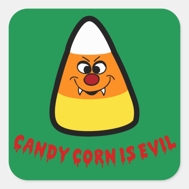 Sticker Carré Le maïs bonbon est un mal (Devant)