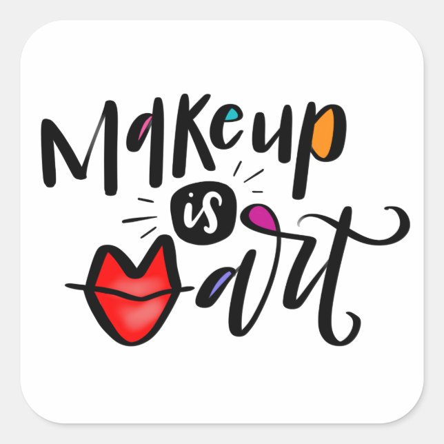 Sticker Carré Le maquillage, c'est l'art (Devant)