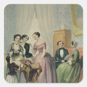 Sticker Carré Le Mariage Présente