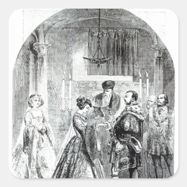Sticker Carré Le mariage privé d'Anne Boleyn (Devant)