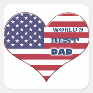Sticker Carré Le meilleur papa américain du monde