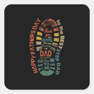 Sticker Carré Le Meilleur Pas Papa Merci Pour Aller