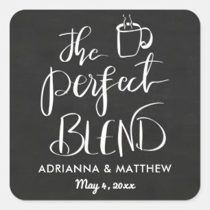 Sticker Carré Le Mélange Parfait   Chalkboard Wedding Favor