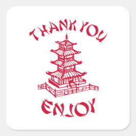 Sticker Carré Le Merci alimentaire chinois profite d'un autocoll