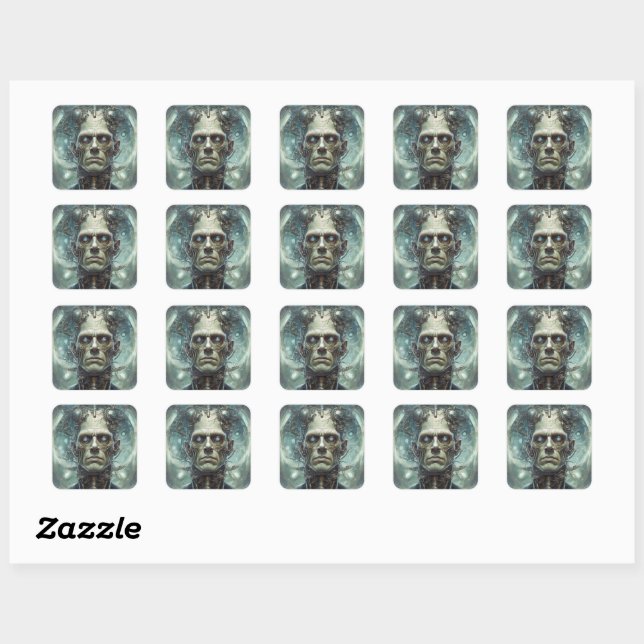 Sticker Carré Le monstre du Dr Frankenstein - Prométhée moderne (Feuille)