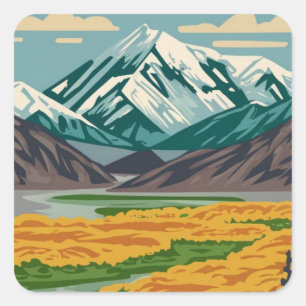 Sticker Carré Le mont de l'Alaska du parc national Denali