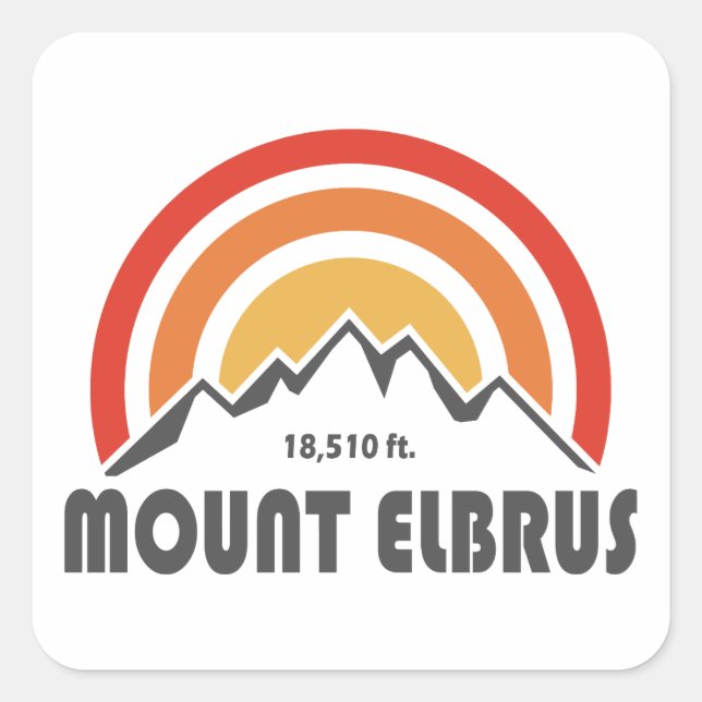 Sticker Carré Le mont Elbrus (Devant)