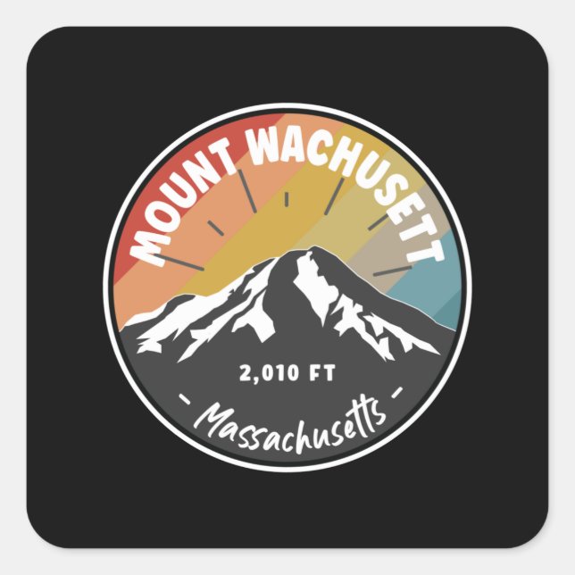 Sticker Carré Le Mont Wachusett - Massachusetts (Devant)