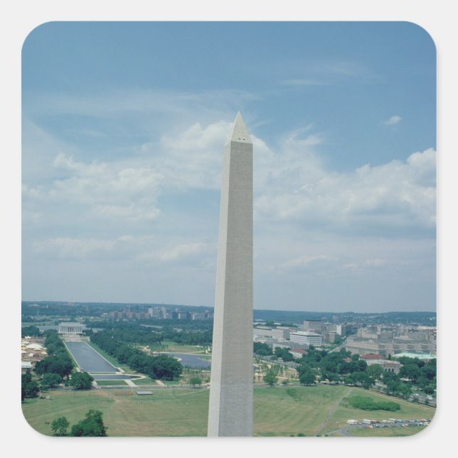 Sticker Carré Le monument de Washington, construit de 1848 à 188 (Devant)
