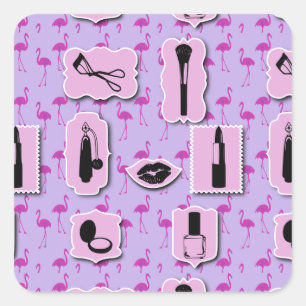Sticker Carré Le motif cosmétique de logo de nécessités