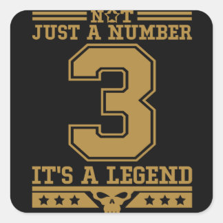 Sticker Carré Le numéro 3 est le numéro légendaire