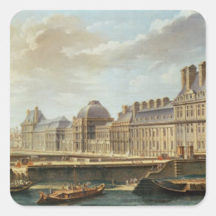 Sticker Carré Le palais et le jardin du Tuileries, 1757