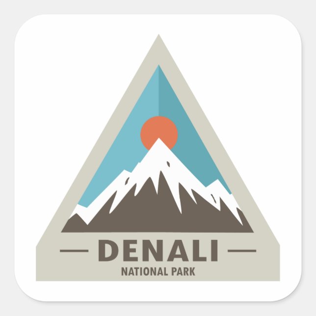 Sticker Carré Le Parc national de Denali (Devant)